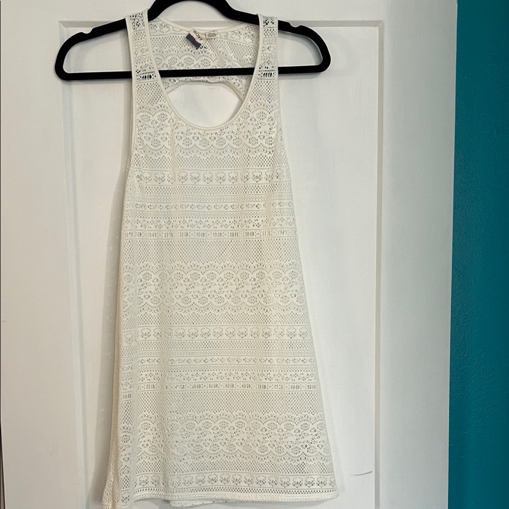 Roxy White Lace Tank Dress sz:small